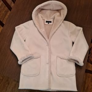 Jones New York Faux Shearling Hooded Coat - M